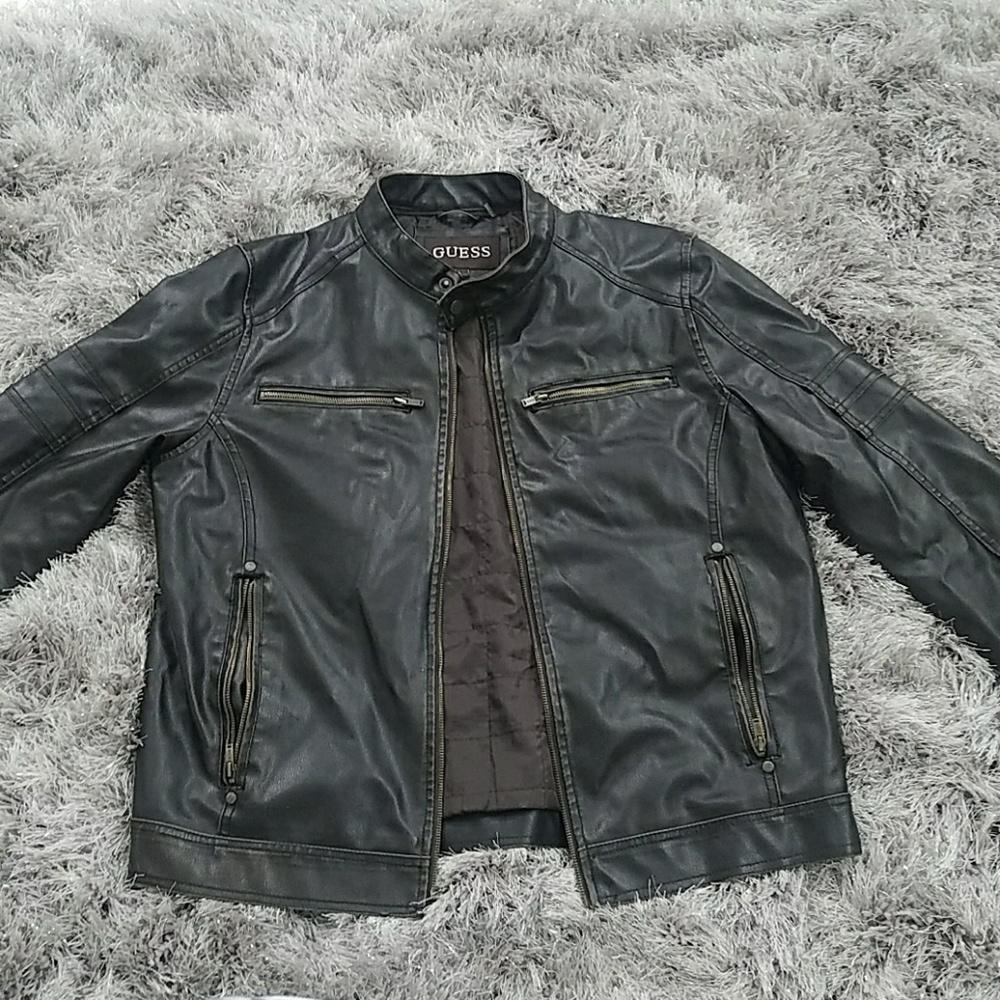 Mens Guess faux leather jacket